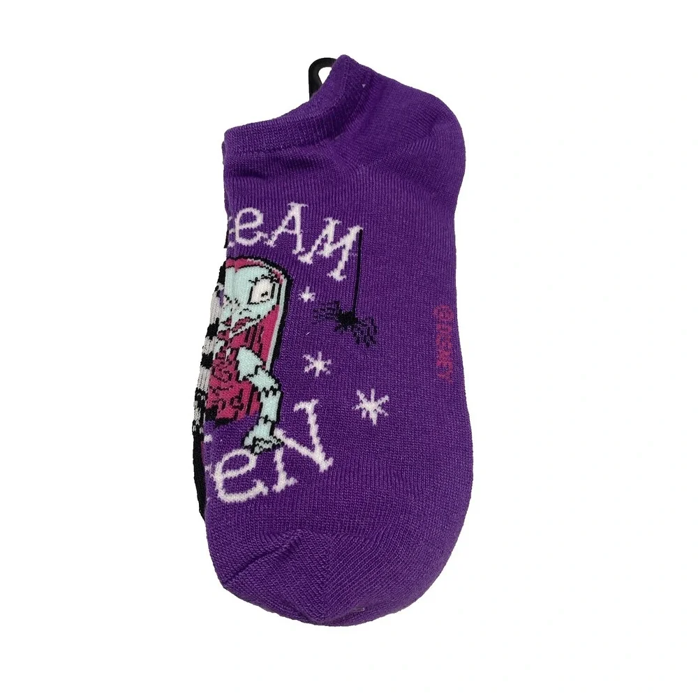 disney nightmare before christmas womens ankle no show socks size 4-10 two pairs